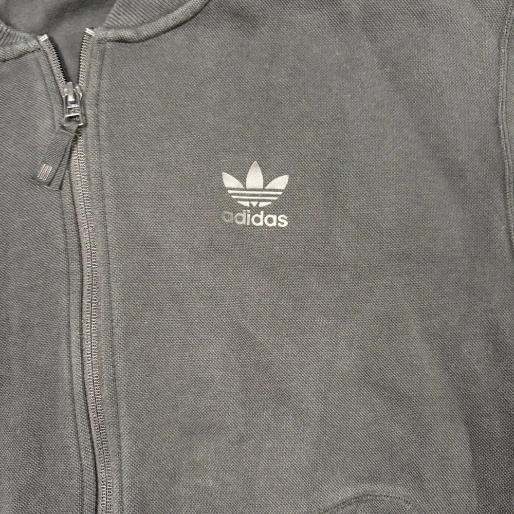 Adidas Originals Mens Full Zip Bomber Sweatshirt Black Trefoil BK0520 Medium